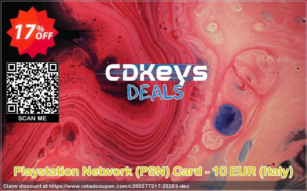 PS Network, PSN Card - 10 EUR, Italy  Coupon, discount Playstation Network (PSN) Card - 10 EUR (Italy) Deal. Promotion: Playstation Network (PSN) Card - 10 EUR (Italy) Exclusive offer 