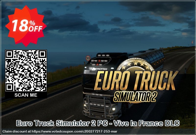 Euro Truck Simulator 2 PC - Vive la France DLC Coupon, discount Euro Truck Simulator 2 PC - Vive la France DLC Deal. Promotion: Euro Truck Simulator 2 PC - Vive la France DLC Exclusive offer 