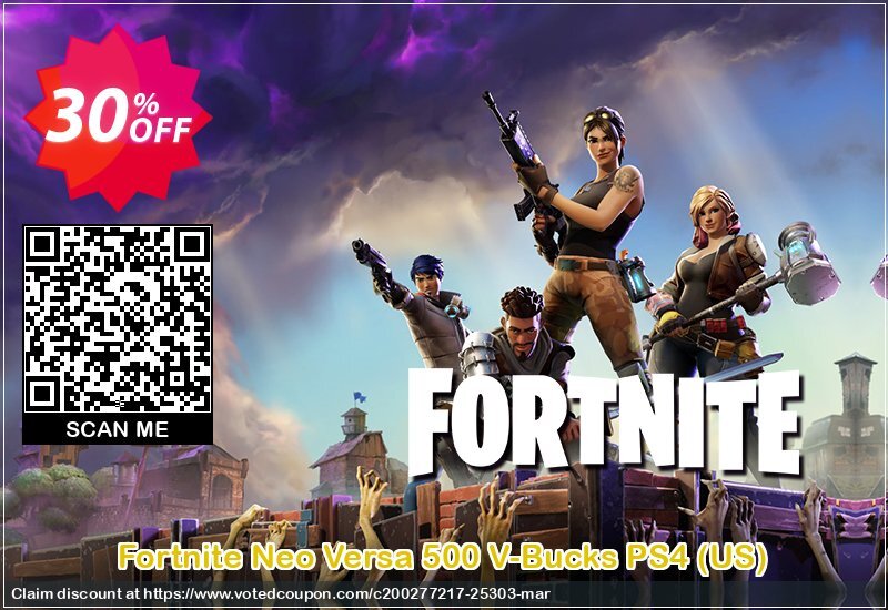 Fortnite Neo Versa 500 V-Bucks PS4, US  Coupon Code Apr 2024, 30% OFF - VotedCoupon