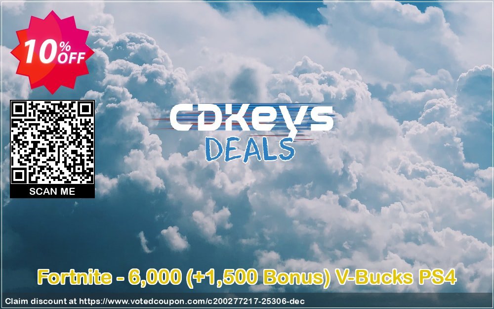 Fortnite - 6,000, +1,500 Bonus V-Bucks PS4 Coupon, discount Fortnite - 6,000 (+1,500 Bonus) V-Bucks PS4 Deal. Promotion: Fortnite - 6,000 (+1,500 Bonus) V-Bucks PS4 Exclusive offer 