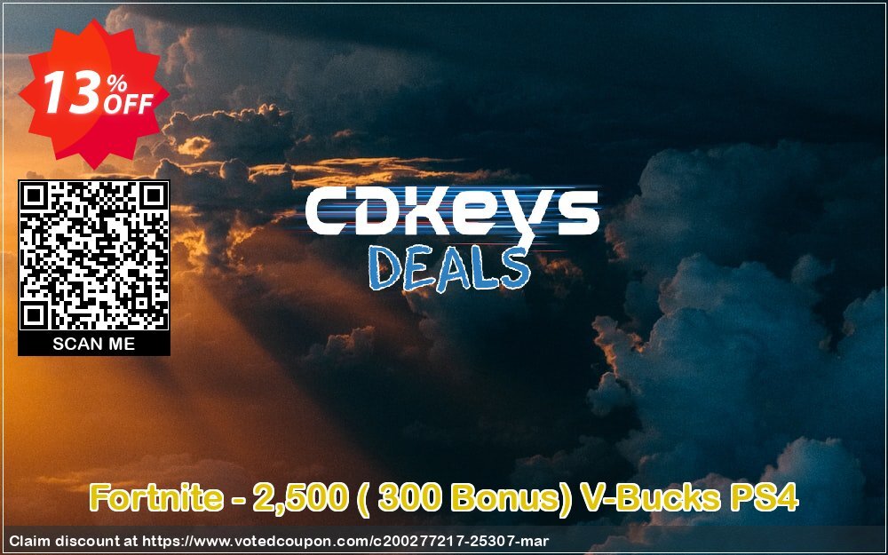 Fortnite - 2,500,  300 Bonus V-Bucks PS4 Coupon, discount Fortnite - 2,500 ( 300 Bonus) V-Bucks PS4 Deal. Promotion: Fortnite - 2,500 ( 300 Bonus) V-Bucks PS4 Exclusive offer 