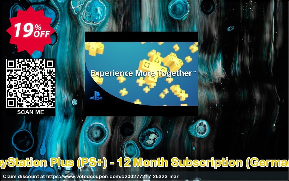 PS Plus, PS+ - 12 Month Subscription, Germany  Coupon, discount PlayStation Plus (PS+) - 12 Month Subscription (Germany) Deal. Promotion: PlayStation Plus (PS+) - 12 Month Subscription (Germany) Exclusive offer 