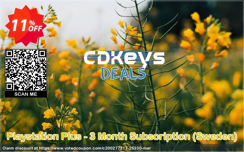 PS Plus - 3 Month Subscription, Sweden  Coupon, discount Playstation Plus - 3 Month Subscription (Sweden) Deal. Promotion: Playstation Plus - 3 Month Subscription (Sweden) Exclusive offer 