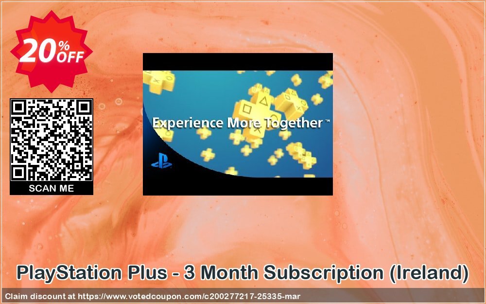 PS Plus - 3 Month Subscription, Ireland  Coupon, discount PlayStation Plus - 3 Month Subscription (Ireland) Deal. Promotion: PlayStation Plus - 3 Month Subscription (Ireland) Exclusive offer 