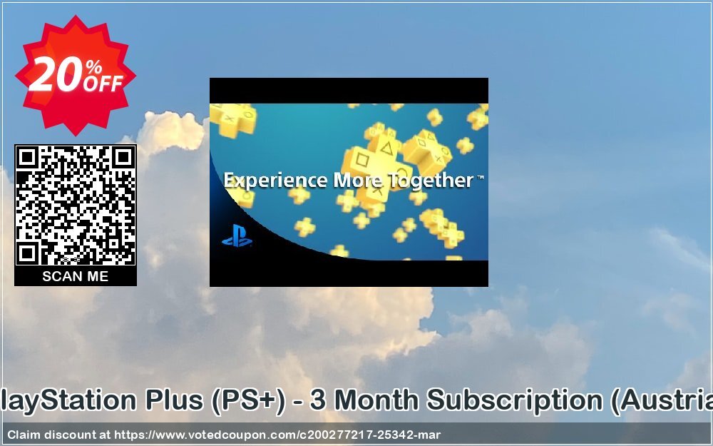 PS Plus, PS+ - 3 Month Subscription, Austria  Coupon, discount PlayStation Plus (PS+) - 3 Month Subscription (Austria) Deal. Promotion: PlayStation Plus (PS+) - 3 Month Subscription (Austria) Exclusive offer 