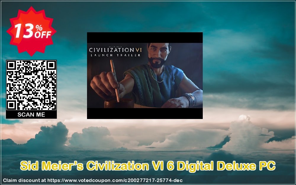 Sid Meier’s Civilization VI 6 Digital Deluxe PC Coupon Code Apr 2024, 13% OFF - VotedCoupon