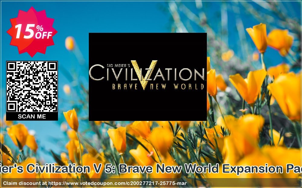 Sid Meier's Civilization V 5: Brave New World Expansion Pack, PC  Coupon, discount Sid Meier's Civilization V 5: Brave New World Expansion Pack (PC) Deal. Promotion: Sid Meier's Civilization V 5: Brave New World Expansion Pack (PC) Exclusive offer 