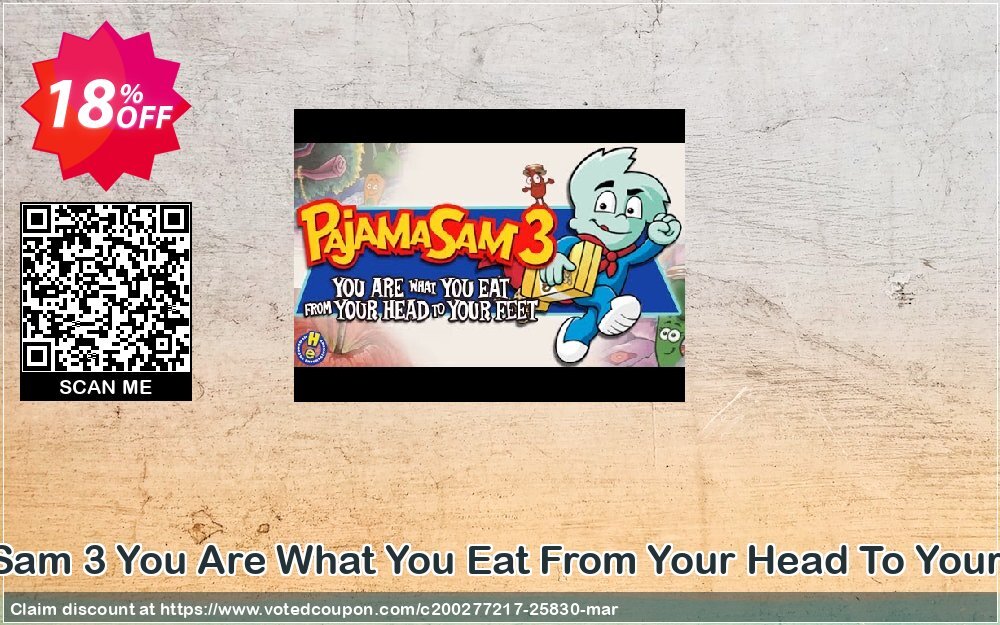 Pajama Sam 3 You Are What You Eat From Your Head To Your Feet PC Coupon, discount Pajama Sam 3 You Are What You Eat From Your Head To Your Feet PC Deal. Promotion: Pajama Sam 3 You Are What You Eat From Your Head To Your Feet PC Exclusive offer 