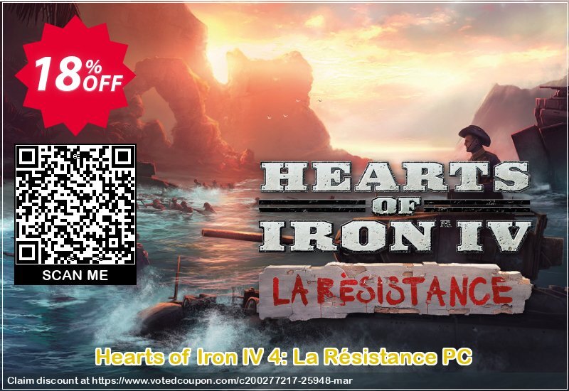 Hearts of Iron IV 4: La Résistance PC Coupon, discount Hearts of Iron IV 4: La Résistance PC Deal. Promotion: Hearts of Iron IV 4: La Résistance PC Exclusive offer 