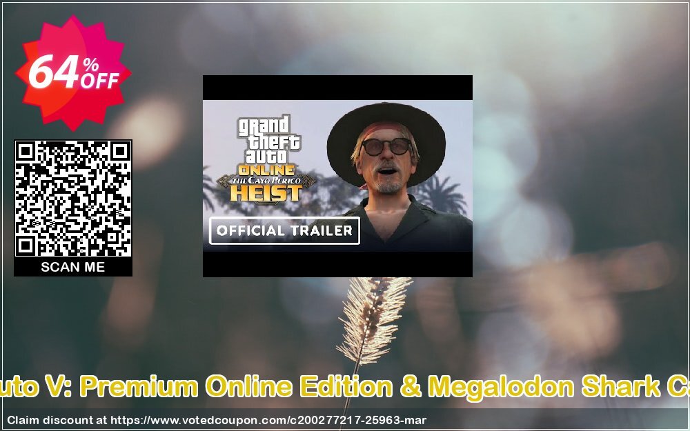 Grand Theft Auto V: Premium Online Edition & Megalodon Shark Card Bundle PC Coupon, discount Grand Theft Auto V: Premium Online Edition & Megalodon Shark Card Bundle PC Deal. Promotion: Grand Theft Auto V: Premium Online Edition & Megalodon Shark Card Bundle PC Exclusive offer 