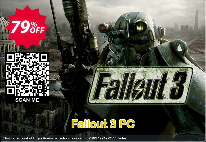Fallout 3 PC Coupon, discount Fallout 3 PC Deal. Promotion: Fallout 3 PC Exclusive offer 