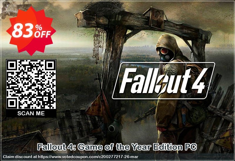 Fallout 4: Game of the Year Edition PC Coupon, discount Fallout 4: Game of the Year Edition PC Deal. Promotion: Fallout 4: Game of the Year Edition PC Exclusive offer 