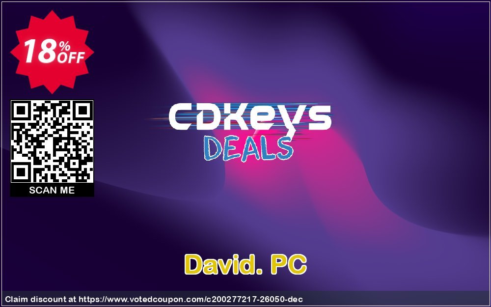 David. PC Coupon, discount David. PC Deal. Promotion: David. PC Exclusive offer 