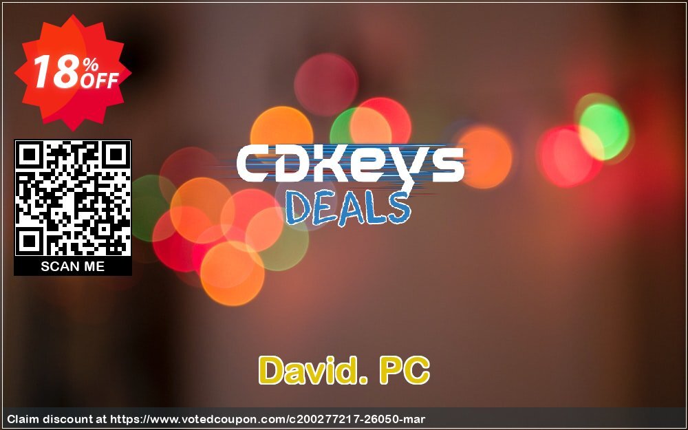 David. PC Coupon, discount David. PC Deal. Promotion: David. PC Exclusive offer 