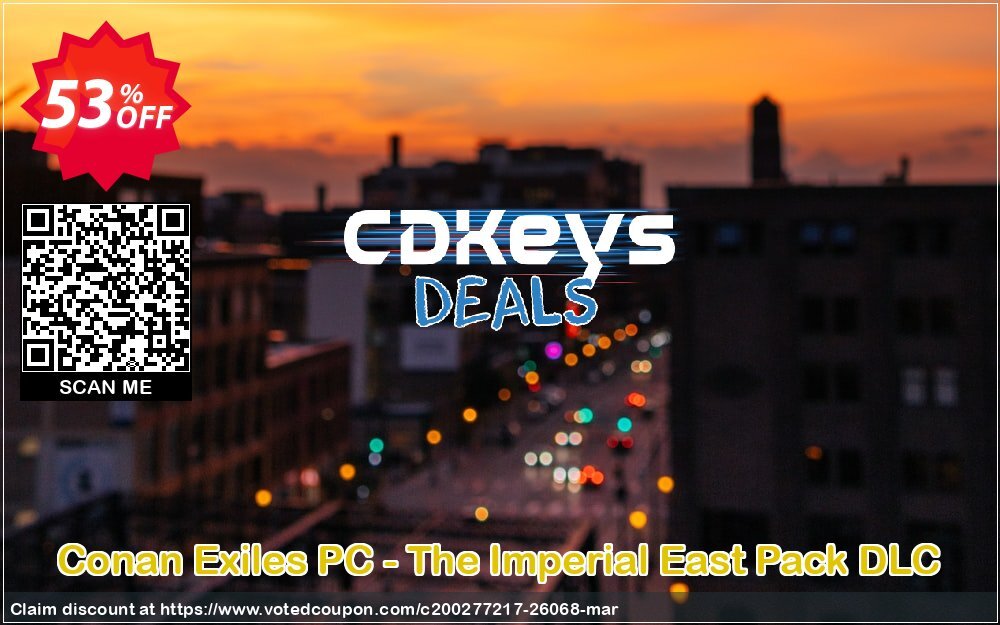 Conan Exiles PC - The Imperial East Pack DLC Coupon, discount Conan Exiles PC - The Imperial East Pack DLC Deal. Promotion: Conan Exiles PC - The Imperial East Pack DLC Exclusive offer 