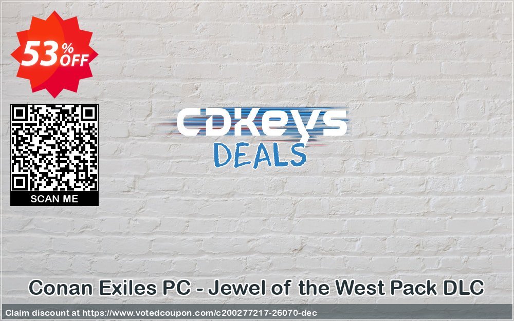 Conan Exiles PC - Jewel of the West Pack DLC Coupon, discount Conan Exiles PC - Jewel of the West Pack DLC Deal. Promotion: Conan Exiles PC - Jewel of the West Pack DLC Exclusive offer 