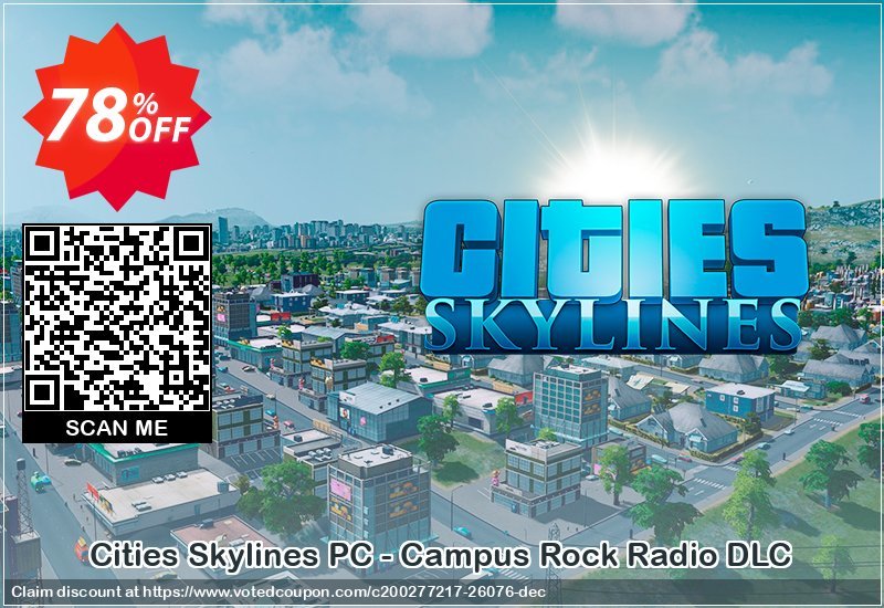 Cities Skylines PC - Campus Rock Radio DLC Coupon Code Apr 2024, 78% OFF - VotedCoupon