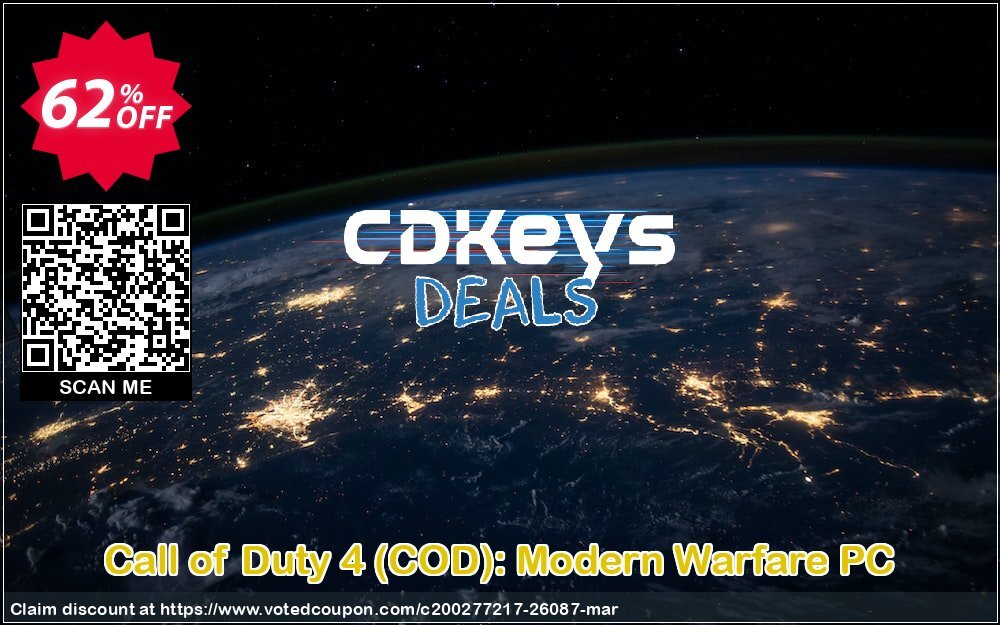 Call of Duty 4, COD : Modern Warfare PC Coupon, discount Call of Duty 4 (COD): Modern Warfare PC Deal. Promotion: Call of Duty 4 (COD): Modern Warfare PC Exclusive offer 