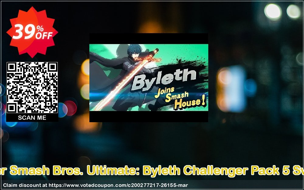 Super Smash Bros. Ultimate: Byleth Challenger Pack 5 Switch Coupon Code Apr 2024, 39% OFF - VotedCoupon