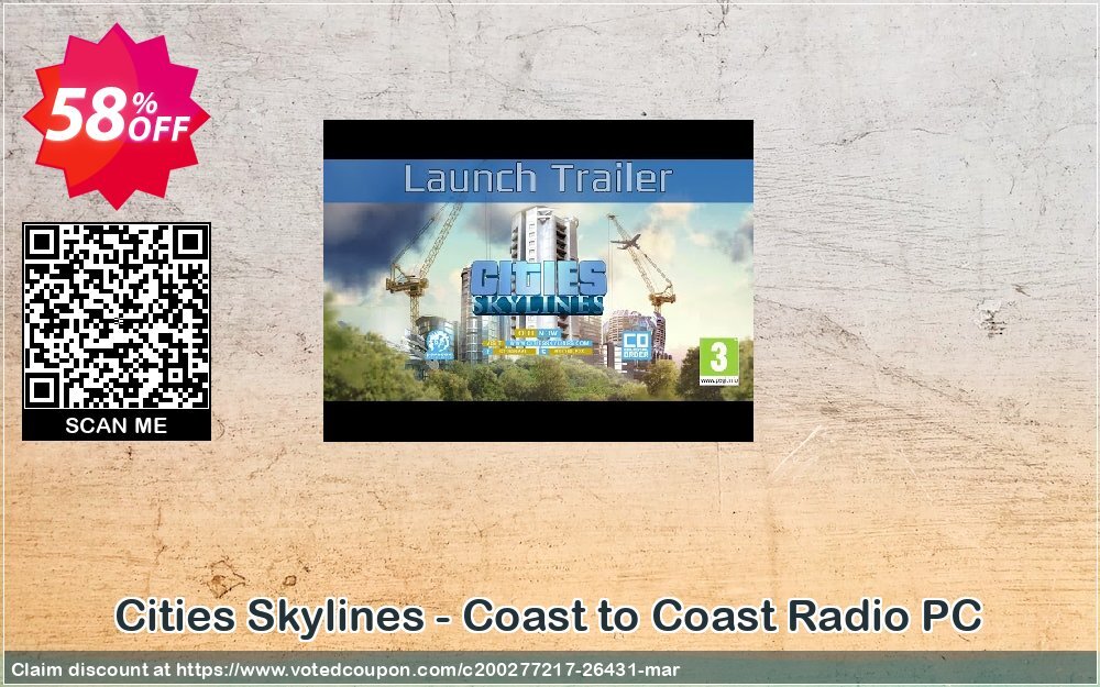 Cities Skylines - Coast to Coast Radio PC Coupon, discount Cities Skylines - Coast to Coast Radio PC Deal. Promotion: Cities Skylines - Coast to Coast Radio PC Exclusive Easter Sale offer 