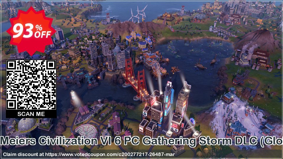 Sid Meiers Civilization VI 6 PC Gathering Storm DLC, Global  Coupon Code Apr 2024, 93% OFF - VotedCoupon