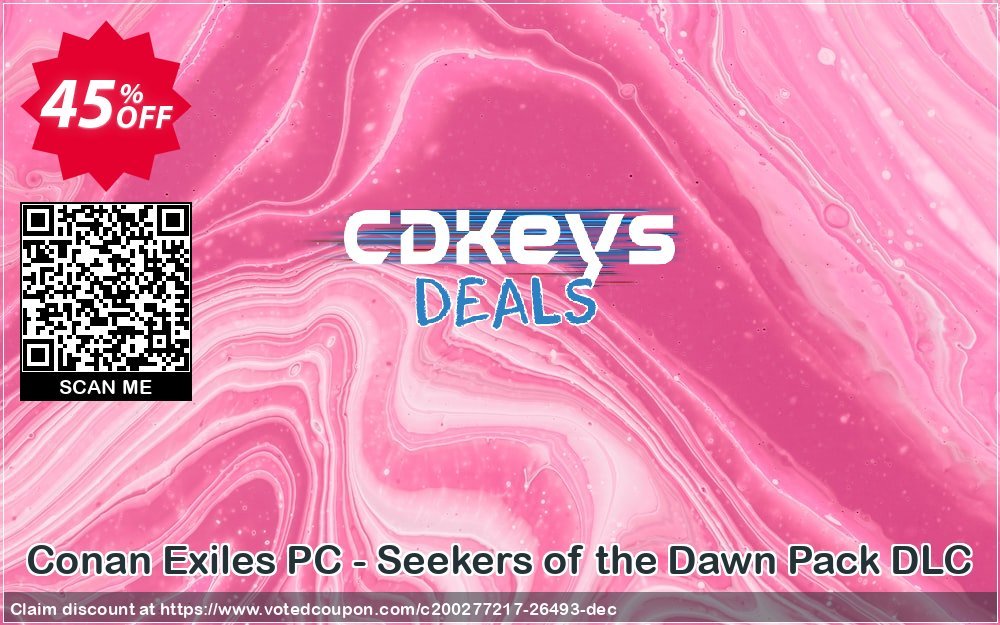 Conan Exiles PC - Seekers of the Dawn Pack DLC Coupon, discount Conan Exiles PC - Seekers of the Dawn Pack DLC Deal. Promotion: Conan Exiles PC - Seekers of the Dawn Pack DLC Exclusive Easter Sale offer 