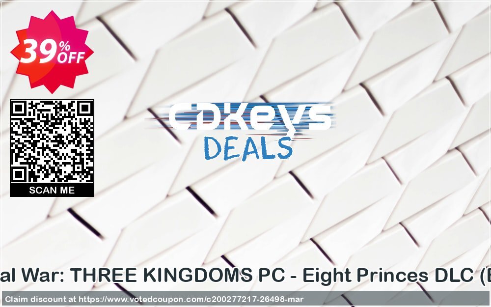 Total War: THREE KINGDOMS PC - Eight Princes DLC, EU  Coupon Code Apr 2024, 39% OFF - VotedCoupon