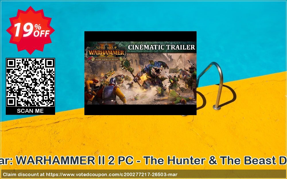 Total War: WARHAMMER II 2 PC - The Hunter & The Beast DLC, EU  Coupon Code Apr 2024, 19% OFF - VotedCoupon