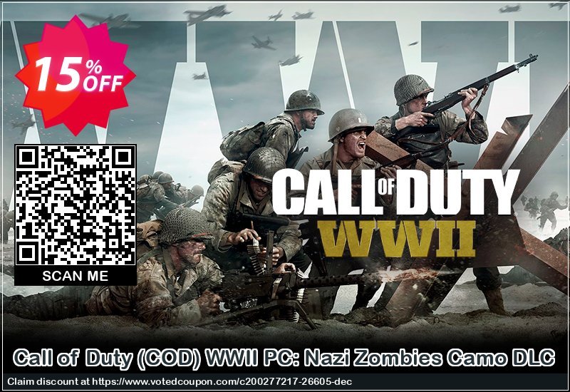 Call of Duty, COD WWII PC: Nazi Zombies Camo DLC Coupon, discount Call of Duty (COD) WWII PC: Nazi Zombies Camo DLC Deal. Promotion: Call of Duty (COD) WWII PC: Nazi Zombies Camo DLC Exclusive Easter Sale offer 