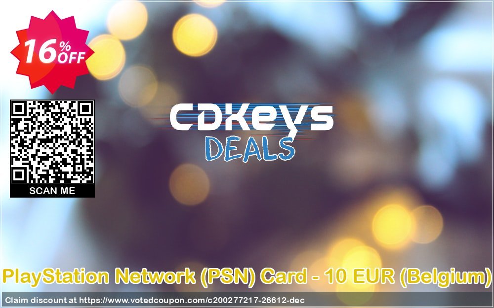 PS Network, PSN Card - 10 EUR, Belgium  Coupon, discount PlayStation Network (PSN) Card - 10 EUR (Belgium) Deal. Promotion: PlayStation Network (PSN) Card - 10 EUR (Belgium) Exclusive Easter Sale offer 