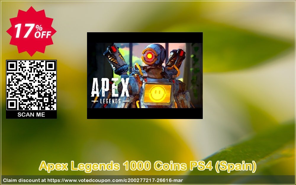 Apex Legends 1000 Coins PS4, Spain  Coupon, discount Apex Legends 1000 Coins PS4 (Spain) Deal. Promotion: Apex Legends 1000 Coins PS4 (Spain) Exclusive Easter Sale offer 