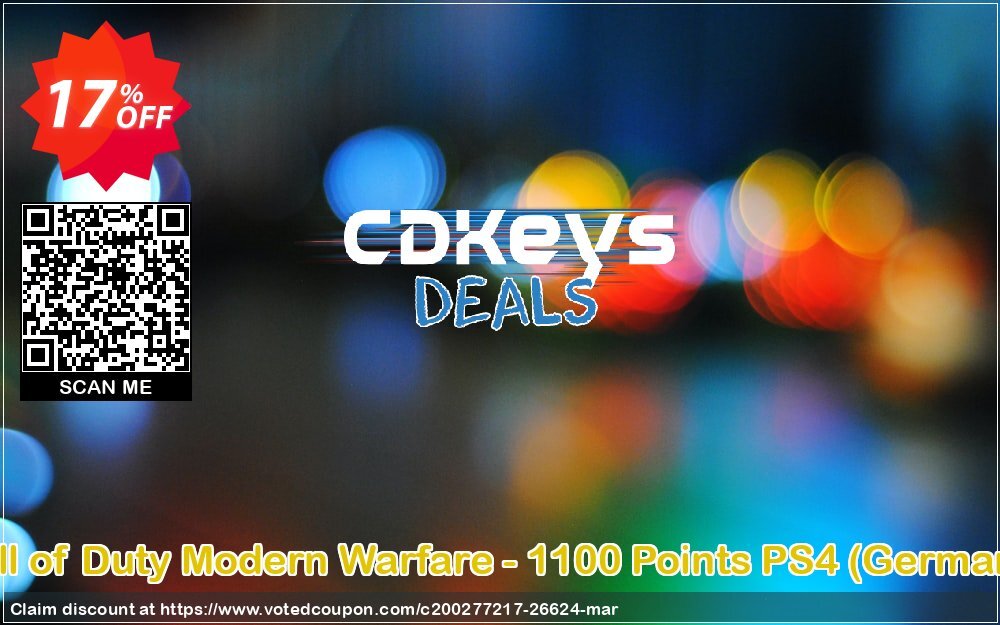 Call of Duty Modern Warfare - 1100 Points PS4, Germany  Coupon Code Apr 2024, 17% OFF - VotedCoupon