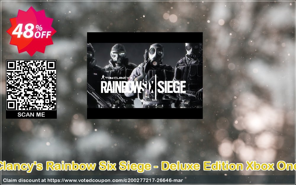 Tom Clancy's Rainbow Six Siege - Deluxe Edition Xbox One, US  Coupon, discount Tom Clancy's Rainbow Six Siege - Deluxe Edition Xbox One (US) Deal. Promotion: Tom Clancy's Rainbow Six Siege - Deluxe Edition Xbox One (US) Exclusive Easter Sale offer 