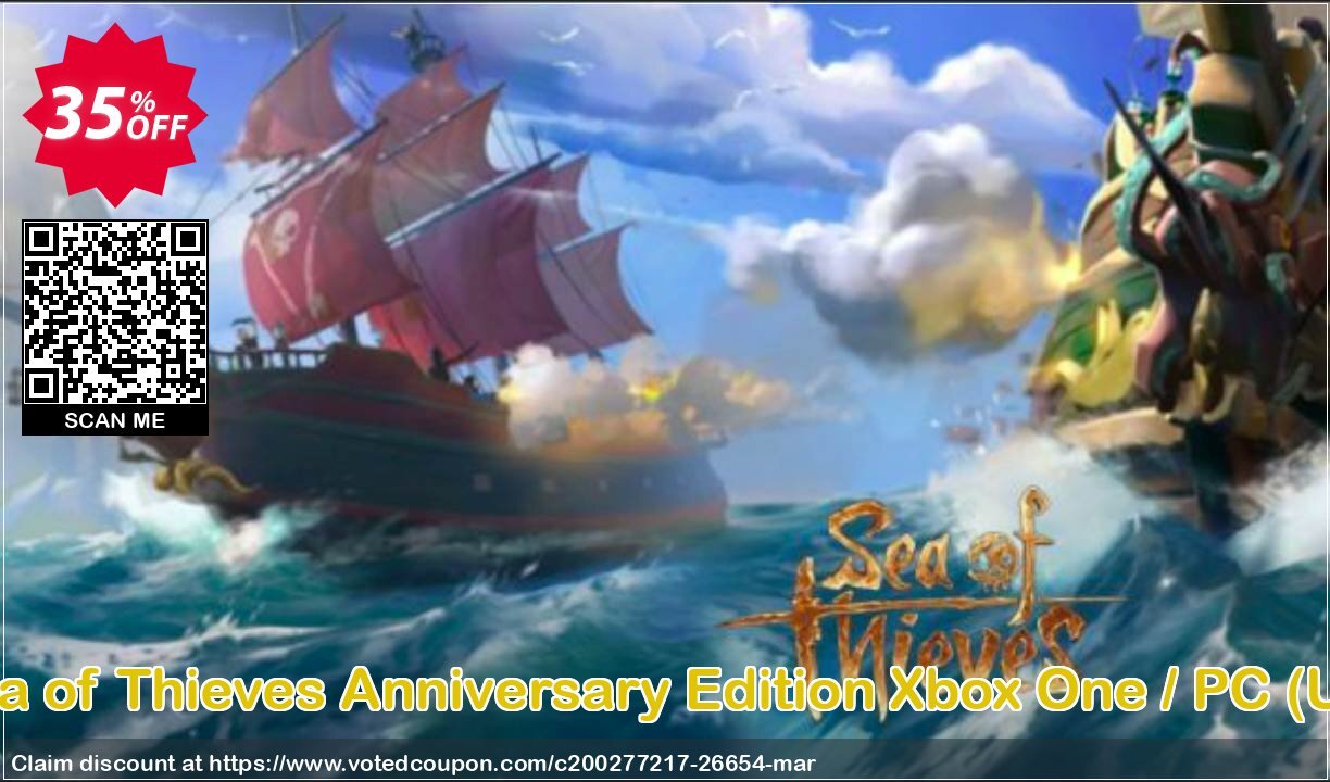 Sea of Thieves Anniversary Edition Xbox One / PC, US  Coupon, discount Sea of Thieves Anniversary Edition Xbox One / PC (US) Deal. Promotion: Sea of Thieves Anniversary Edition Xbox One / PC (US) Exclusive Easter Sale offer 