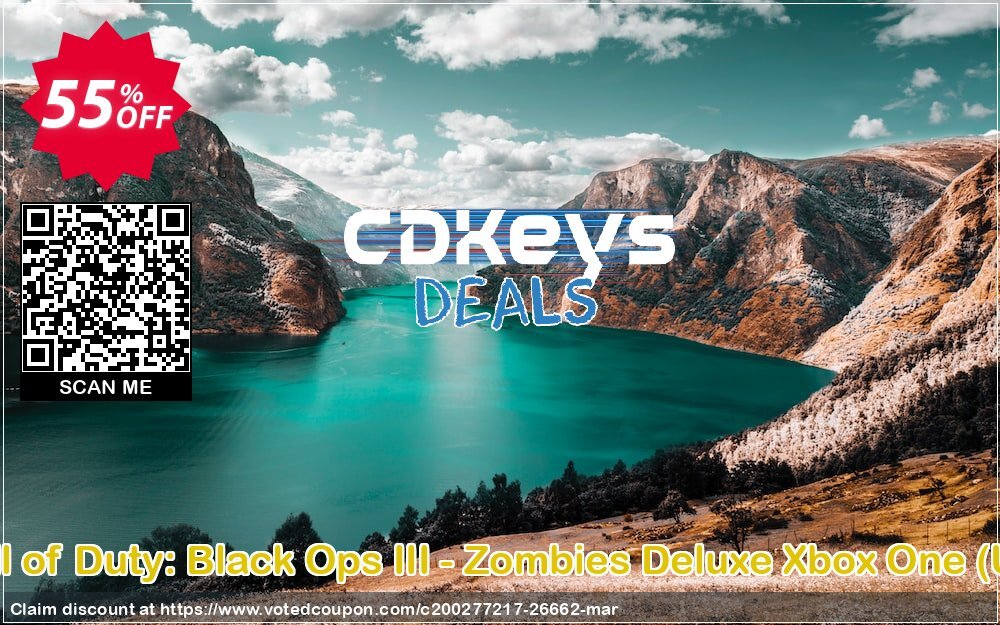 Call of Duty: Black Ops III - Zombies Deluxe Xbox One, UK  Coupon, discount Call of Duty: Black Ops III - Zombies Deluxe Xbox One (UK) Deal. Promotion: Call of Duty: Black Ops III - Zombies Deluxe Xbox One (UK) Exclusive Easter Sale offer 