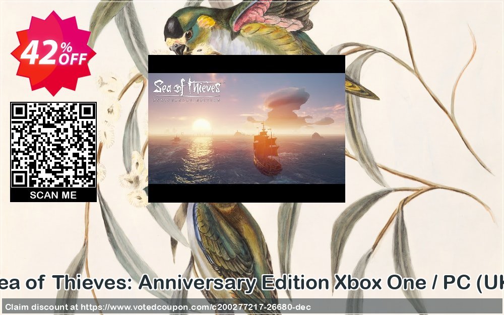 Sea of Thieves: Anniversary Edition Xbox One / PC, UK  Coupon, discount Sea of Thieves: Anniversary Edition Xbox One / PC (UK) Deal. Promotion: Sea of Thieves: Anniversary Edition Xbox One / PC (UK) Exclusive Easter Sale offer 
