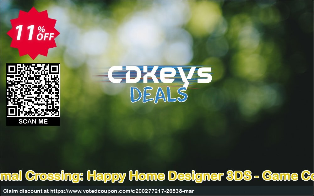 Animal Crossing: Happy Home Designer 3DS - Game Code Coupon Code Apr 2024, 11% OFF - VotedCoupon