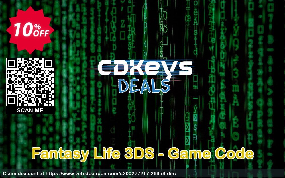Fantasy Life 3DS - Game Code Coupon Code May 2024, 10% OFF - VotedCoupon