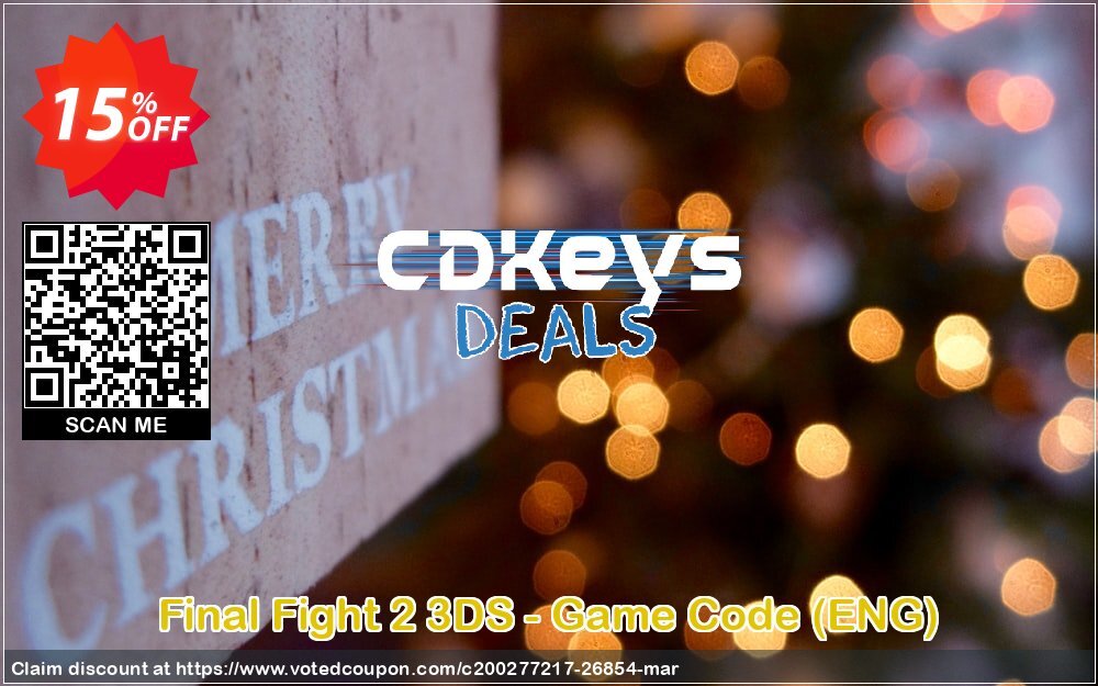 Final Fight 2 3DS - Game Code, ENG  Coupon, discount Final Fight 2 3DS - Game Code (ENG) Deal. Promotion: Final Fight 2 3DS - Game Code (ENG) Exclusive Easter Sale offer 