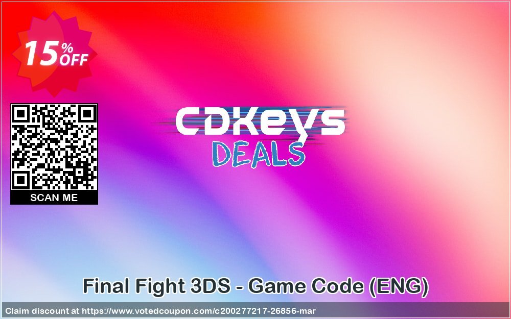 Final Fight 3DS - Game Code, ENG  Coupon, discount Final Fight 3DS - Game Code (ENG) Deal. Promotion: Final Fight 3DS - Game Code (ENG) Exclusive Easter Sale offer 