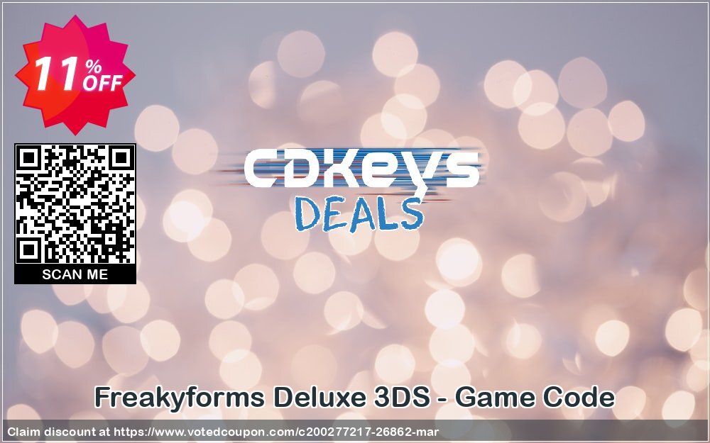 Freakyforms Deluxe 3DS - Game Code Coupon, discount Freakyforms Deluxe 3DS - Game Code Deal. Promotion: Freakyforms Deluxe 3DS - Game Code Exclusive Easter Sale offer 