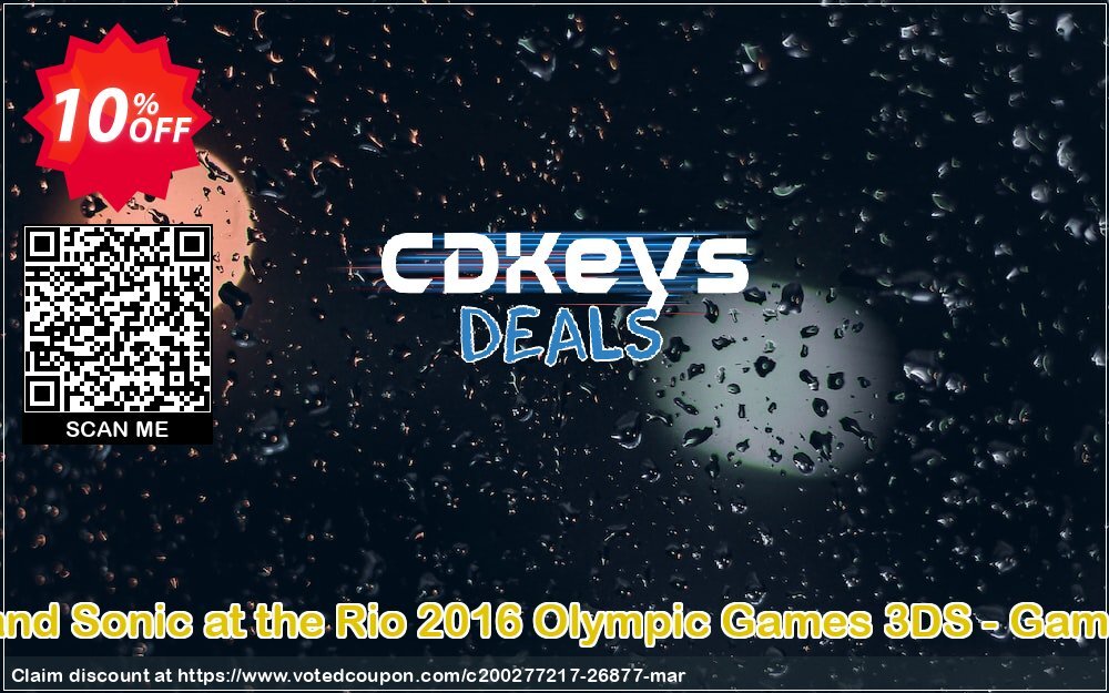 Mario and Sonic at the Rio 2016 Olympic Games 3DS - Game Code Coupon, discount Mario and Sonic at the Rio 2016 Olympic Games 3DS - Game Code Deal. Promotion: Mario and Sonic at the Rio 2016 Olympic Games 3DS - Game Code Exclusive Easter Sale offer 