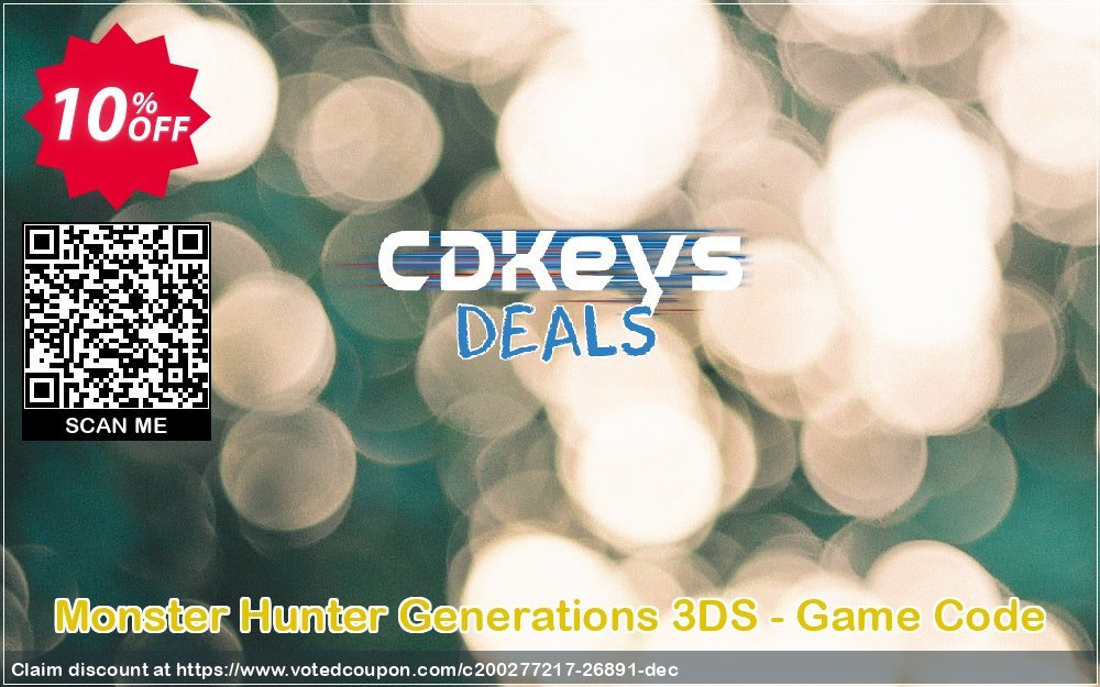 Monster Hunter Generations 3DS - Game Code Coupon, discount Monster Hunter Generations 3DS - Game Code Deal. Promotion: Monster Hunter Generations 3DS - Game Code Exclusive Easter Sale offer 
