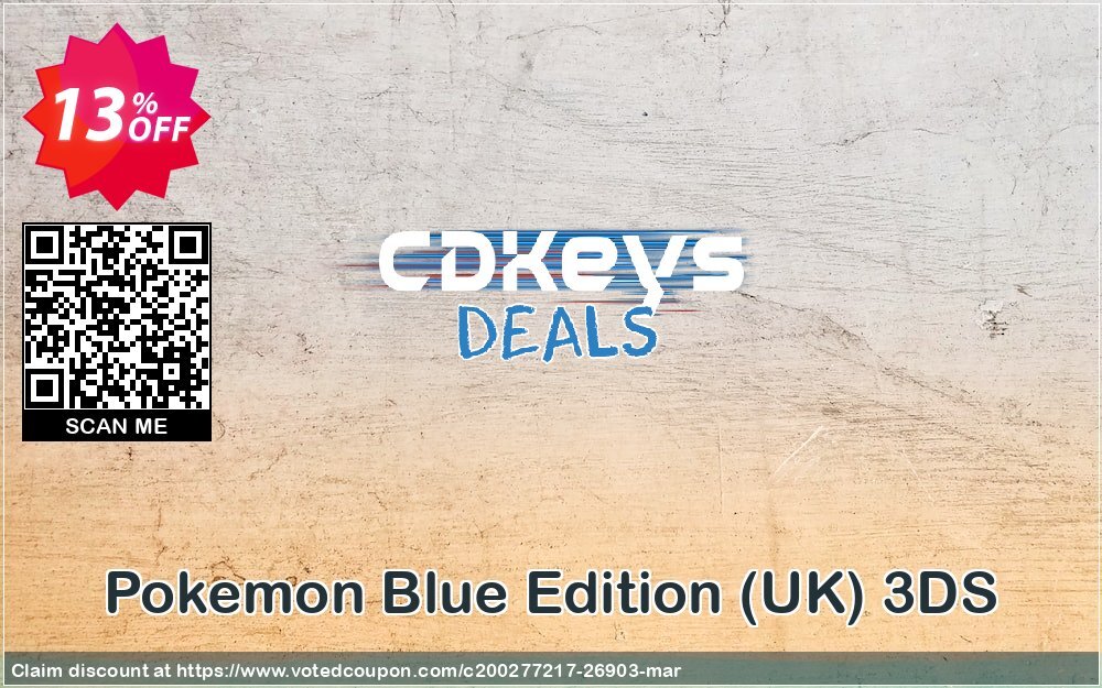 Pokemon Blue Edition, UK 3DS Coupon Code Apr 2024, 13% OFF - VotedCoupon