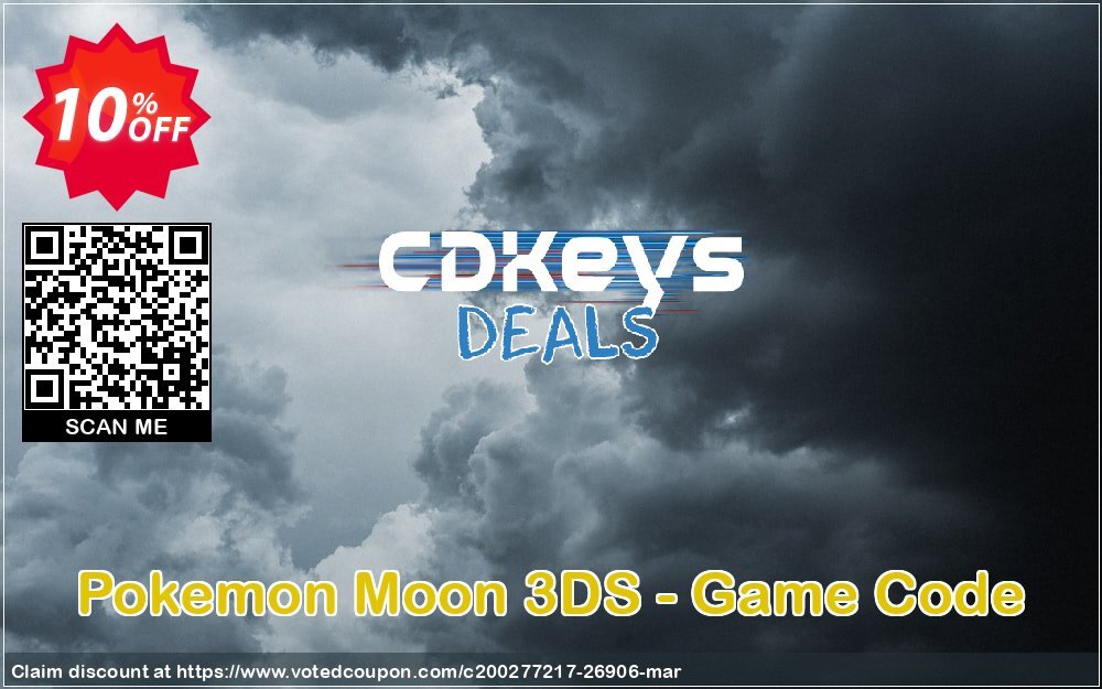 Pokemon Moon 3DS - Game Code Coupon, discount Pokemon Moon 3DS - Game Code Deal. Promotion: Pokemon Moon 3DS - Game Code Exclusive Easter Sale offer 