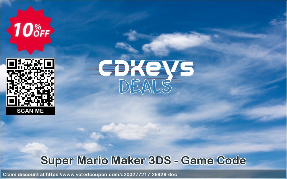 Super Mario Maker 3DS - Game Code Coupon Code May 2024, 10% OFF - VotedCoupon