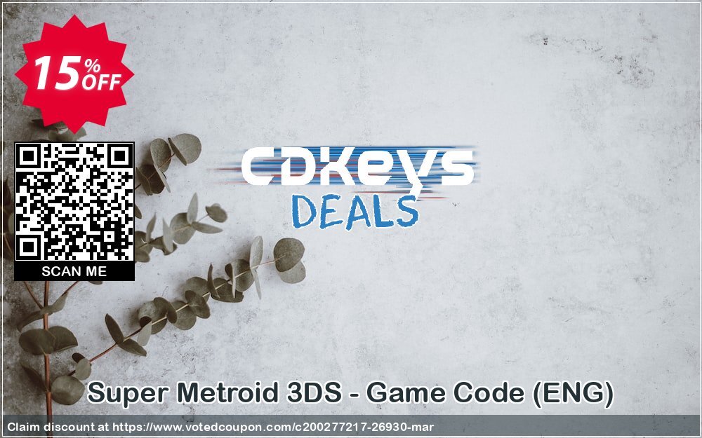 Super Metroid 3DS - Game Code, ENG  Coupon Code May 2024, 15% OFF - VotedCoupon