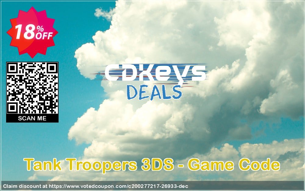 Tank Troopers 3DS - Game Code Coupon, discount Tank Troopers 3DS - Game Code Deal. Promotion: Tank Troopers 3DS - Game Code Exclusive Easter Sale offer 