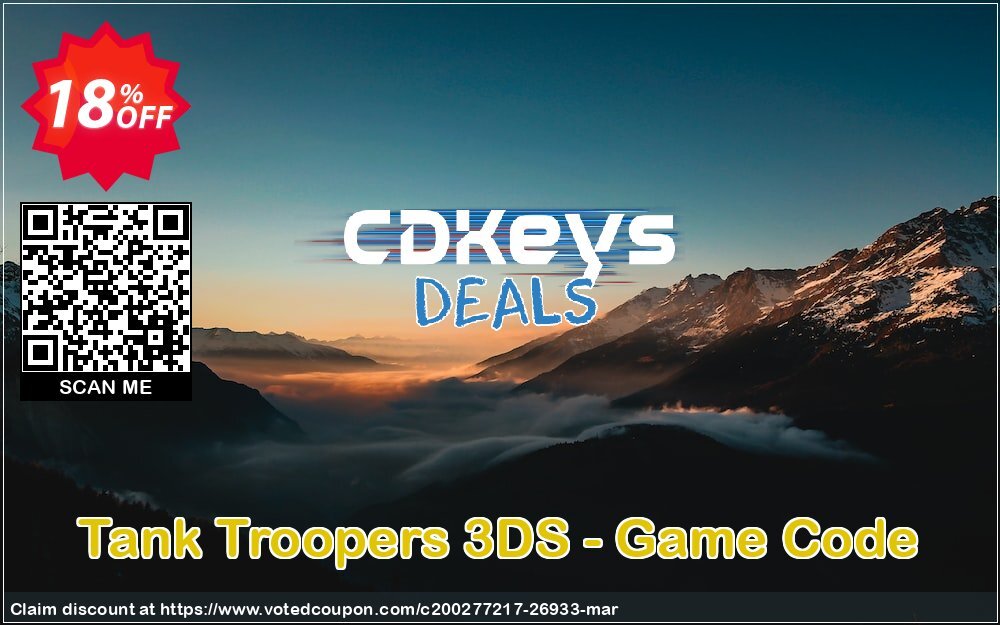 Tank Troopers 3DS - Game Code Coupon, discount Tank Troopers 3DS - Game Code Deal. Promotion: Tank Troopers 3DS - Game Code Exclusive Easter Sale offer 