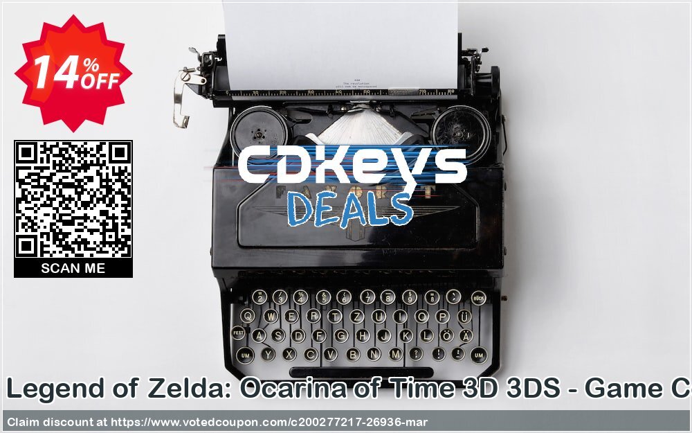 The Legend of Zelda: Ocarina of Time 3D 3DS - Game Code